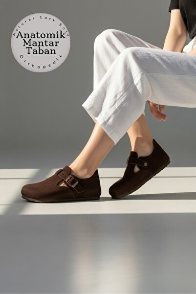 LAND OF CORK LC حذاء تشريحي للجنسين مصنوع من جلد الغزال الطبيعي ونعل من الفلي...