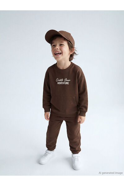 LC Waikiki Vizyon New Season Crew Neck Boys' Tracksuit Set