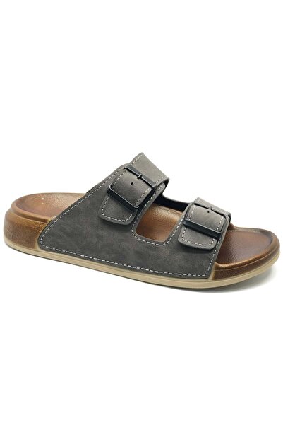 KOCAMANLAR Aryan 305-2002 Dr. Recommended Orthopedic Men's Slippers Gray