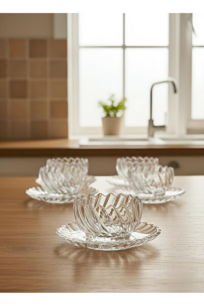 ALMARANDİ طقم تقديم وتقديم الحلويات الزجاجي الفاخر مكون من 12 قطعة لـ 6 أشخاص