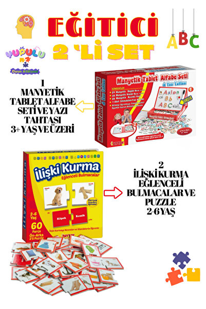 Diytoy Magnetic Tablet Alphabet Writing Board and Relationship Building Fun P...