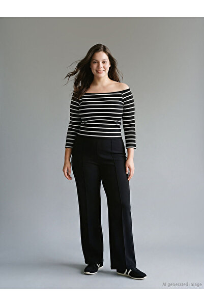 LC Waikiki Two Mt Shop Quality Soulife Black Interlock Plain Narrow & Slim Wo...
