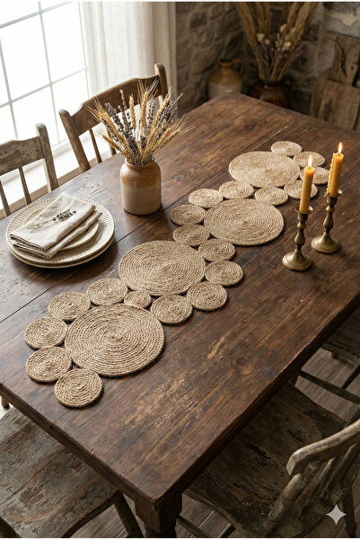 Homever Естествена юта от ракита, 100x25 см, Ръчно изработена покривка за кон...