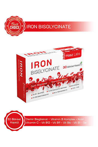 HASZ LABS Iron Bisglicinate & Vitamin B Kompleks 30 Kapsül