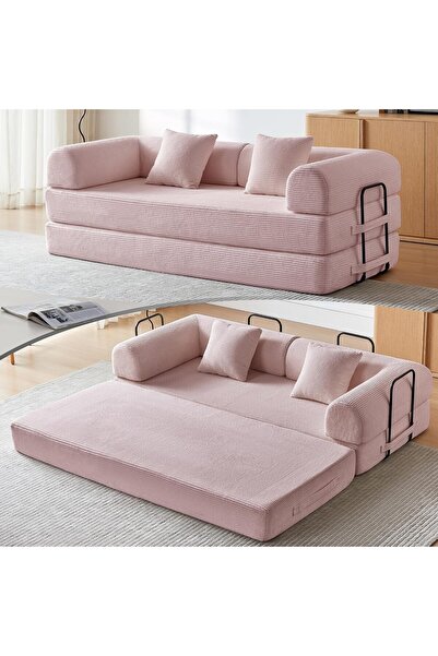 puffiber Katlanabilir Yataklı Kanepe,Cırt Bantlı Kaymaz,L şeklinde Kolçaklı K...