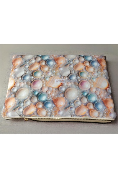 SevAte Handmade 12-13 Inch Pearl Patterned Women's Laptop & Notebook & MacBook Case - Waterproof Fabric & Fiber Filling