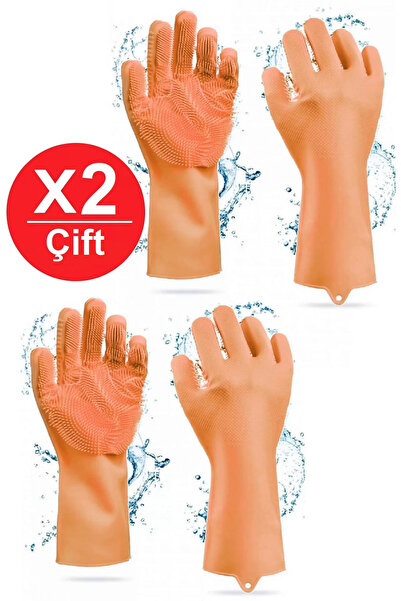 Tilbe Home Silikon Eldiven Bulaşık Yıkama Eldiveni Dayanıklı Kaymaz Tırtıklı ...
