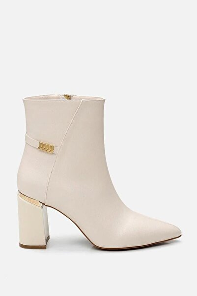 Yaya by Hotiç Kadın Kemik Fermuarlı Kalın Topuklu Bot