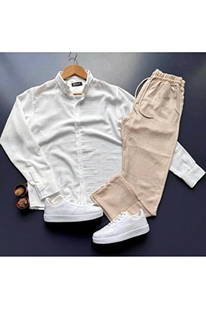 giyimadam16 Men's Linen Shirt Pants Set