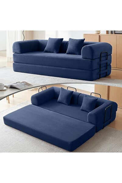 puffiber Katlanabilir Yataklı Kanepe,L şeklinde Kolçaklı Kanepe 90x180 cm (De...