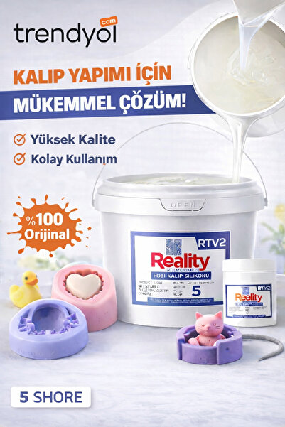 Genel Markalar Rtv2 5 Shore Kalıp Silikonu 5 Kg Yarı Şeffaf A Kalite