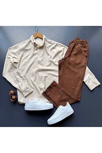 giyimadam16 Men's Linen Shirt Pants Set