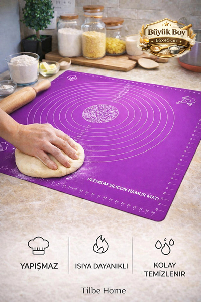 Tilbe Home حصيرة عجانة من السيليكون مقاومة للحرارة، حصيرة عجانة كبيرة الحجم ل...