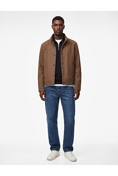 Koton Μακρυμάνικο μπουφάν με κουμπιά και κασμίρ ψηλός λαιμός