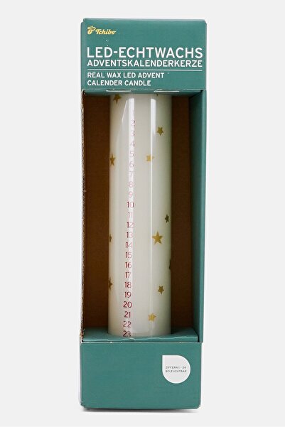 Tchibo Real Wax LED Advent Calendar Candle, White