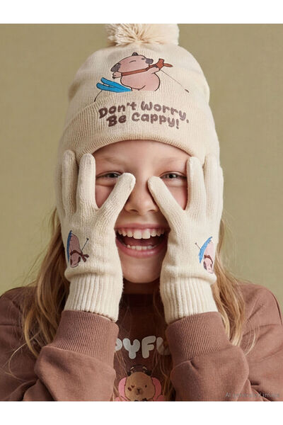 LC Waikiki Embroidered Girls' Knitwear Gloves