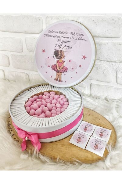 Sweet Story 150 Adet+200 Gr Drajeli Kız Çocuk Temalı İsme Özel Kız Bebek Hoşg...