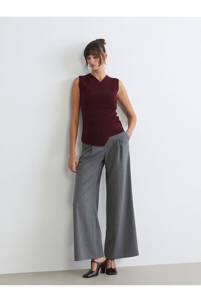 LC Waikiki Vizyon New Season Loose Fit Wide Leg Women's Pleated Trousers