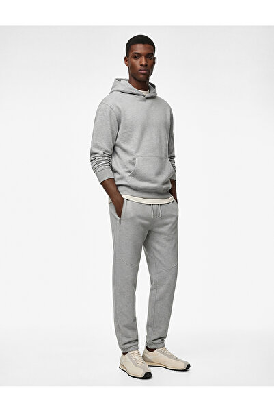 Koton بنطال رياضي مبطن بالصوف بحزام ورباط وجيوب بسحاب