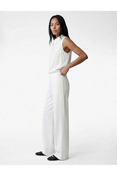 Koton Asymmetrical Collar Sleeveless Metal Detailed Blouse