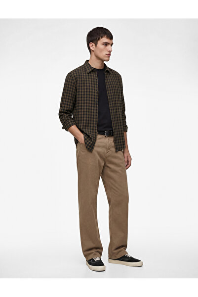 Koton Pantaloni din bumbac cu buzunare și nasturi, cu croiala normală