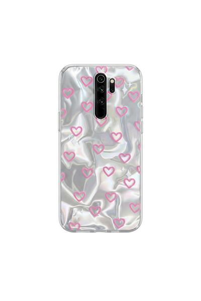 Zebana Xiaomi Redmi Note 8 Pro Uyumlu Kılıf Zebana Pink Heart Silikon Kılıf P...