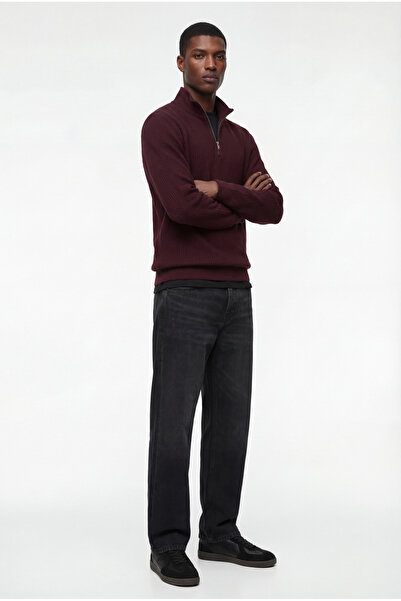 Koton سويت شيرت ذو أكمام طويلة وسحاب نصفي ذو قصة عادية