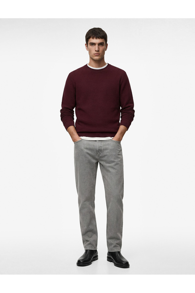 Koton Regular Fit Long Sleeve Textured Crew Neck Sweatshirt