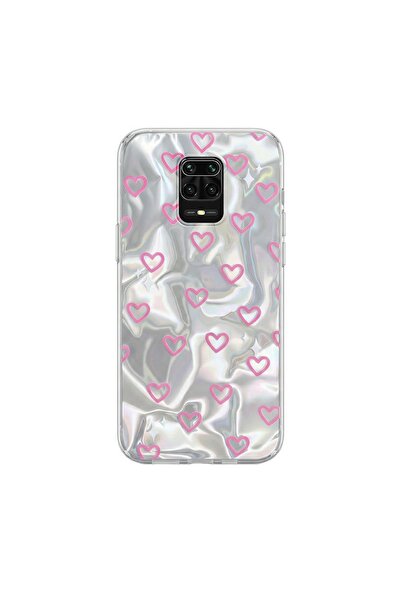 Zebana Xiaomi Redmi Note 9 Pro Uyumlu Kılıf Zebana Pink Heart Silikon Kılıf P...