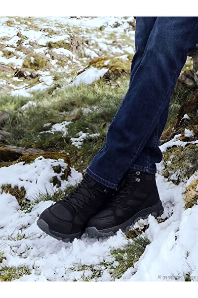 LC Waikiki Men's Black Lace-Up Trekking Boots
