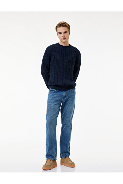 Koton Long Sleeve Crew Neck Hair Knit Textured Knitwear Sweater