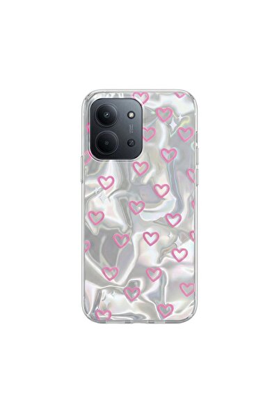 Zebana Xiaomi Redmi 15C Uyumlu Kılıf Pink Heart Silikon Kılıf Pembe
