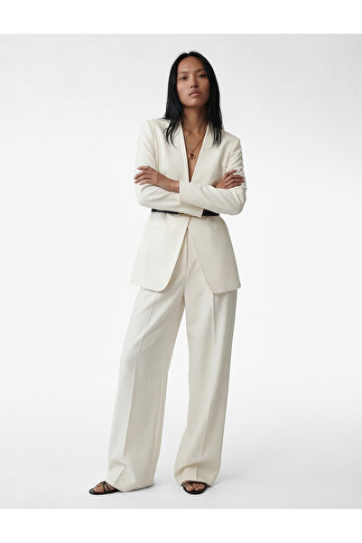 Koton جيب مطوي واسع الساق ذو خصر عالٍ بنطلون واسع الأرجل