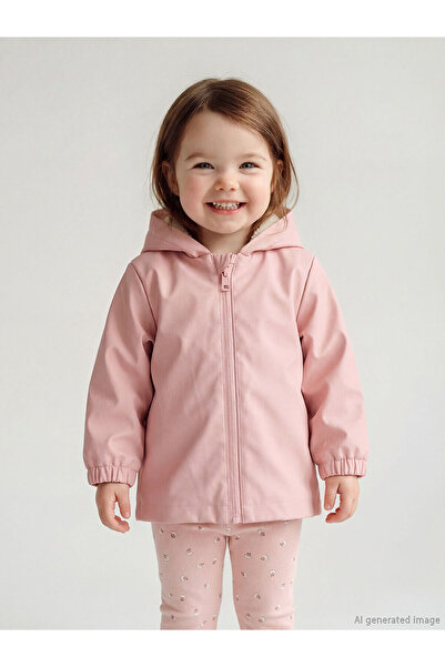 LC Waikiki Kapüşonlu Kız Bebek Yağmurluk (W5)