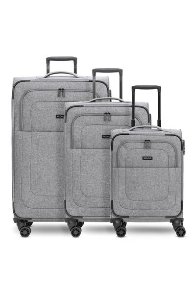 REDOLZ Essentials 12 TRI SET 4 Rollen Kofferset 3-teilig mit Dehnfalte