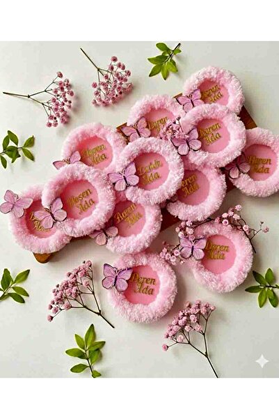 NUYA BAG Kız Bebek Pembe Magnet , Figürlü Magnet ,Bebek Doğum Hediyelik 10 adet