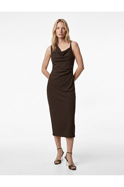 Koton Degaje Collar Sleeveless Belt Detailed Long Dress