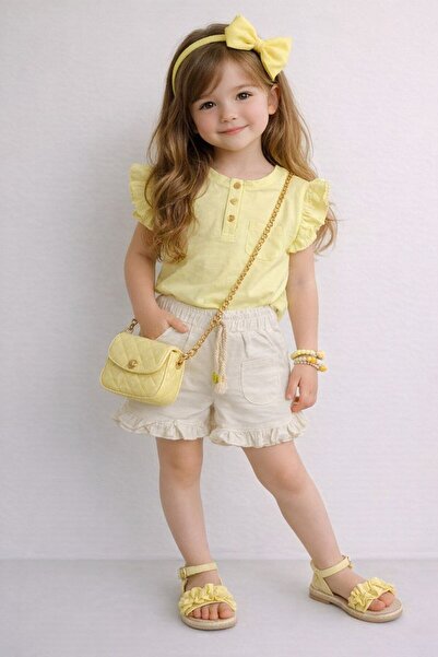 RÜZMUS Sarı Fırfırlı Takım