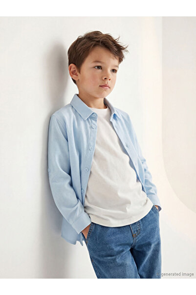 LC Waikiki Özmarka New Season Basic Long Sleeve Boys' Shirt