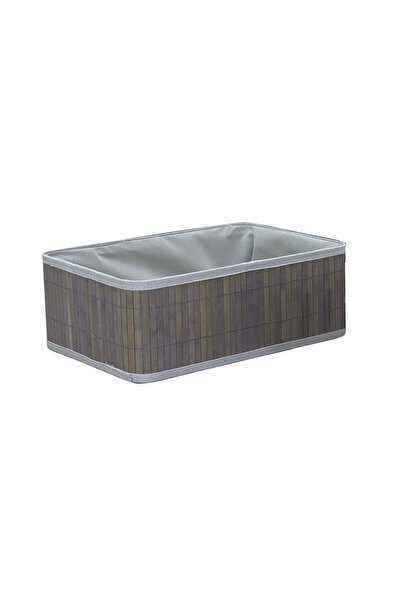 KOÇTAŞ İçi Kumaşlı Bambu Sepet L Kahve