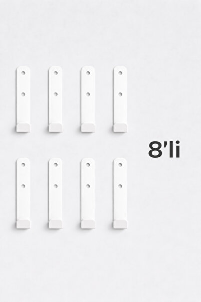 EveMore Metal Duvar Askısı - Tek - 8'li Beyaz