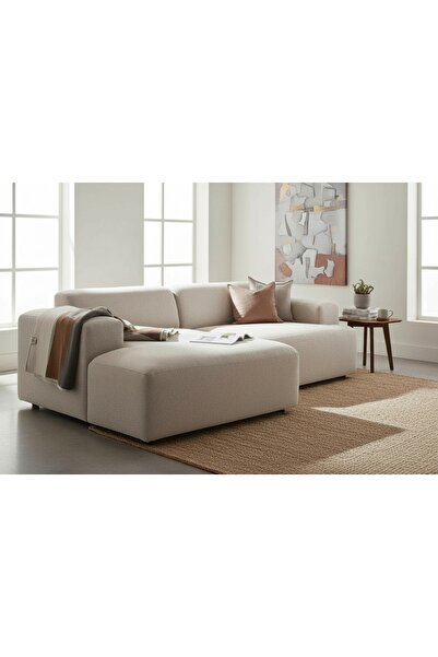 Vivense ELSA KETEN MİNİ KÖŞE KOLTUK, SOL KÖŞE, BEJ