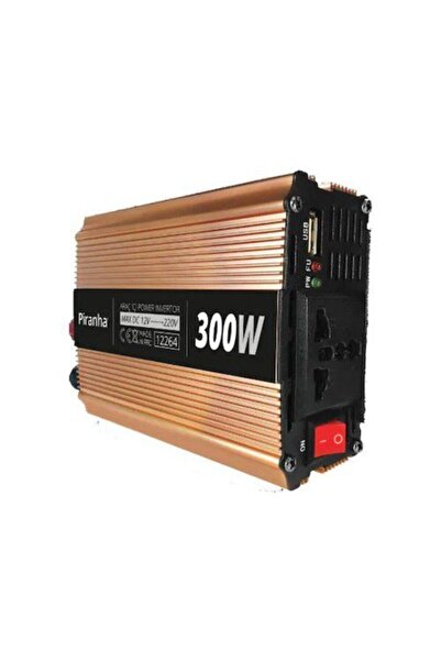 Piranha 12264 Voltaj Çevirici Invertör 300W | 12V → 220V Invertör | Kısa Devr...