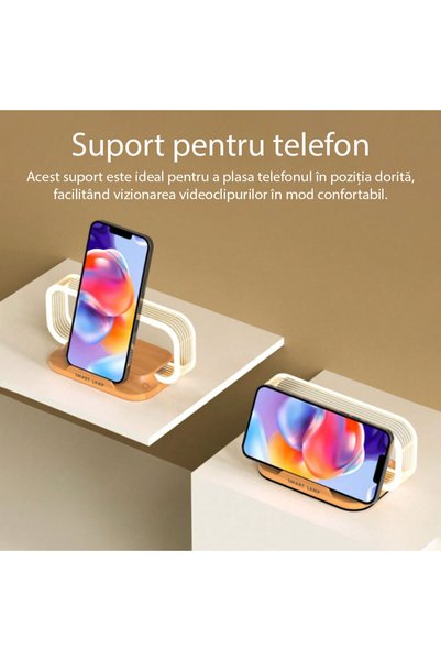 Lexium Lampă de noptieră cu încărcător wireless 10W, Lexium