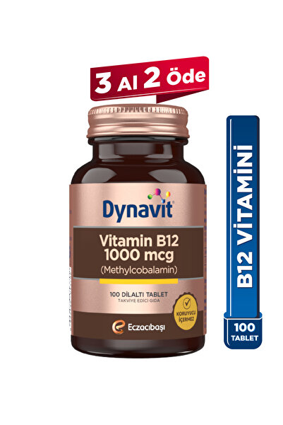 Dynavit Vitamin B12 1000 mcg 100 Dilaltı Tablet - Hafıza - Methylcobalamin