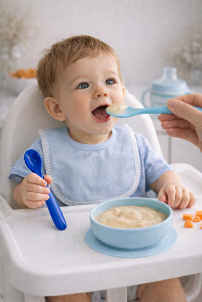 BeySüS مجموعة من 6 ملاعق طعام للأطفال باللون الأزرق