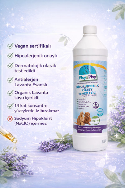 ANTİALERJEN LAVANTA ÖZLÜ KONSANTRE HİPOALERJENİK YÜZEY TEMİZLEYİCİ 1 L