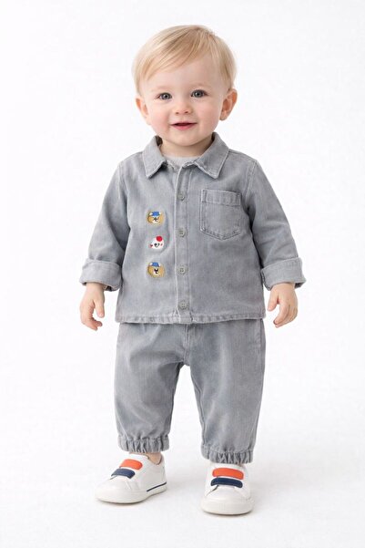 RAPAPA Baby Boy Embroidered Shirt and Pants Set 0334
