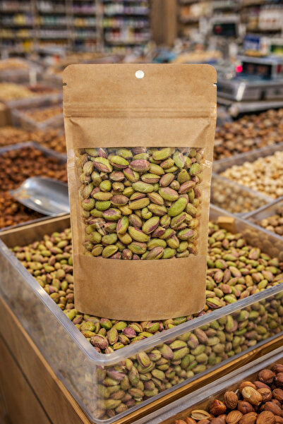 Ambalaj Evi Pencereli Kilitli Kraft Doypack Poşet 8x14 cm 25 Adet