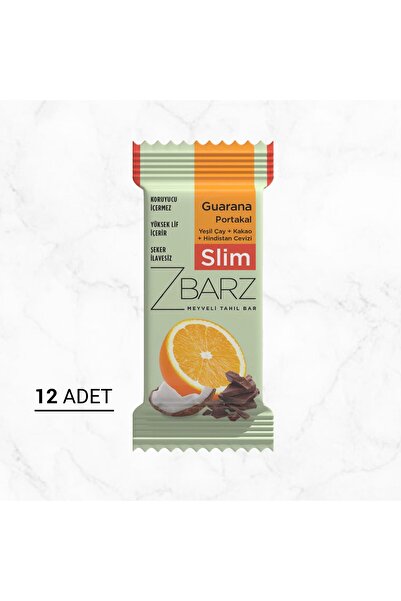 Zbarz Guarana Yulaflı Bar Kakao & Portakal | Yüksek Lifli | 12 Adet